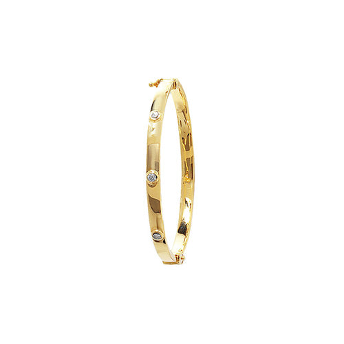 9CT YEL GOLD BABIES' CZ 4MM BANGLE