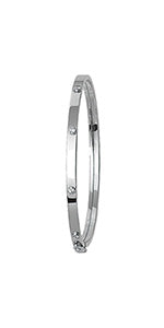 9CT WHT GOLD BABIES' CZ BANGLE