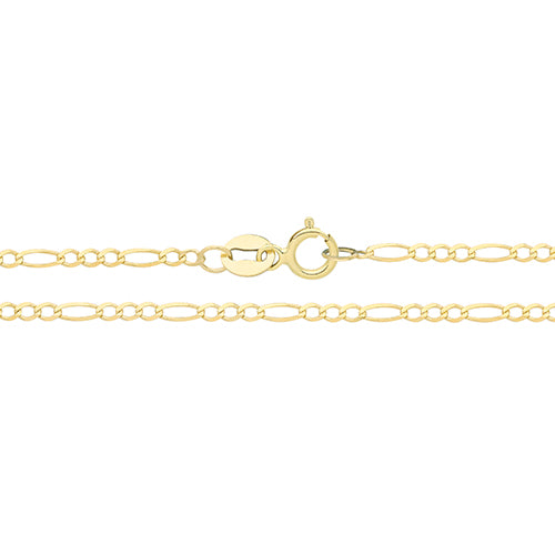 9CT YEL GOLD FIGARO CHAIN
