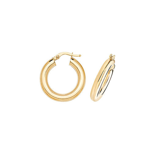 9CT YEL GOLD 10MM HOOP EARRINGS