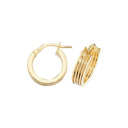 9CT YEL GOLD 10MM HOOP EARRINGS