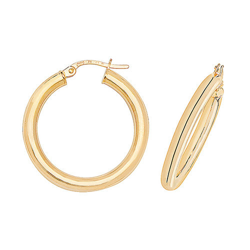 9CT YEL GOLD 20MM HOOP EARRINGS