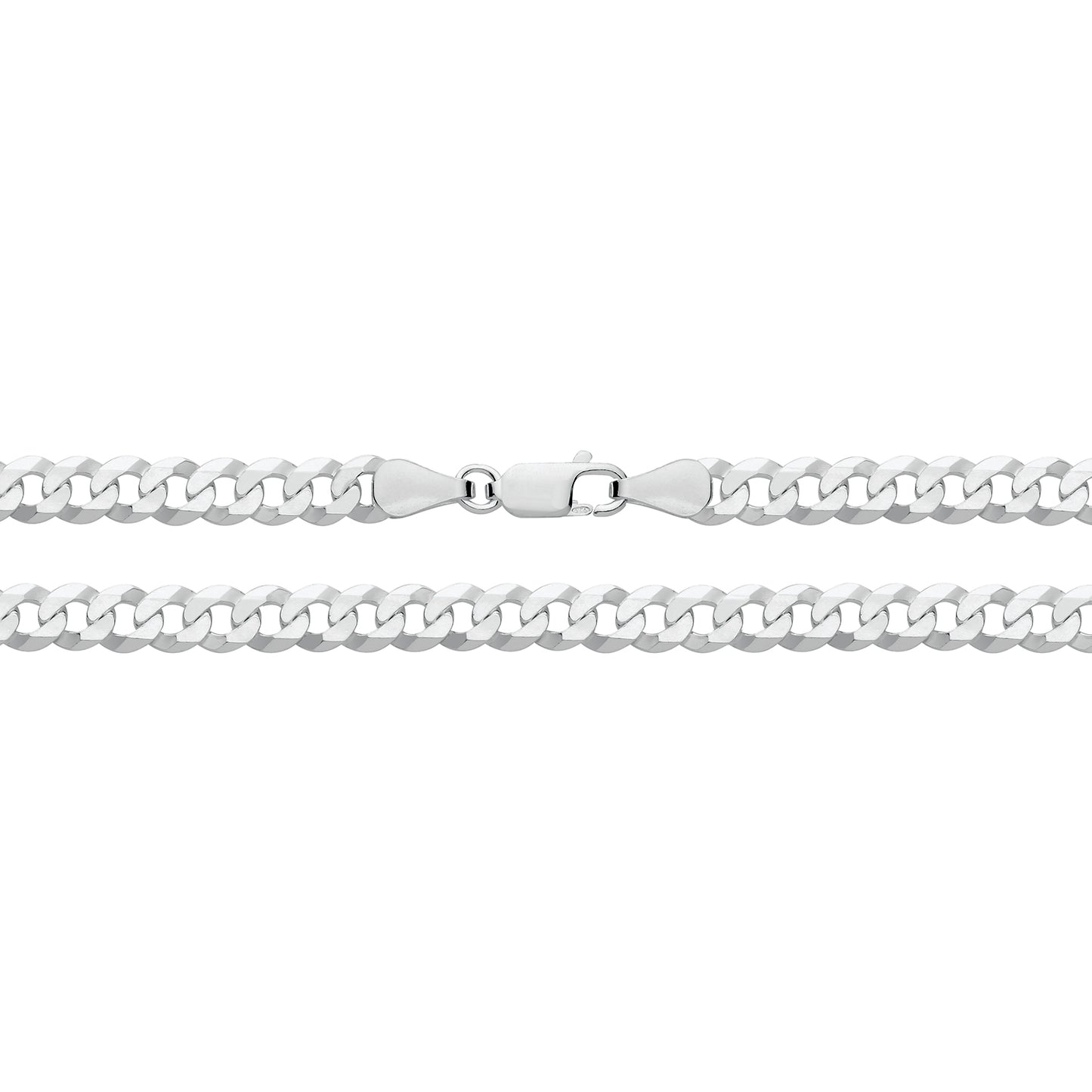SILVER FLAT BEVELLED CURB CHAIN