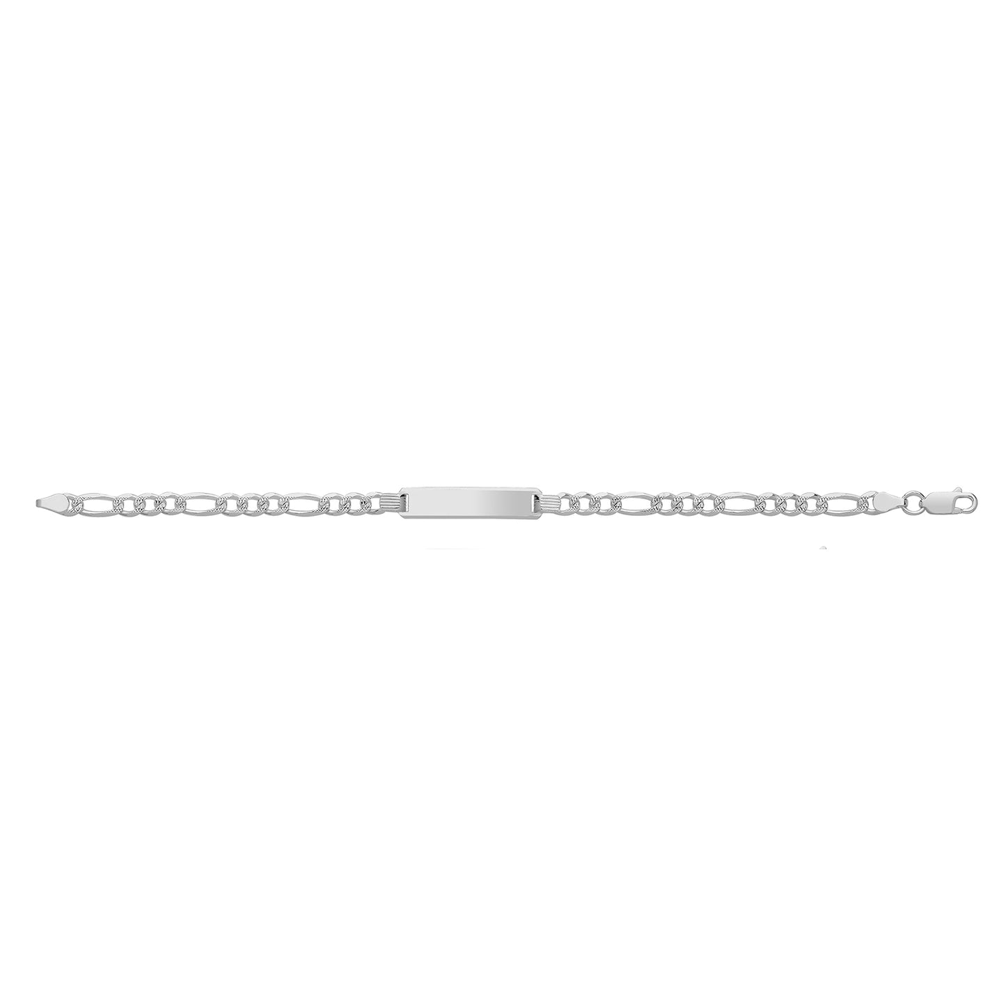 SILVER FIGARO PAVE ID BRACELET