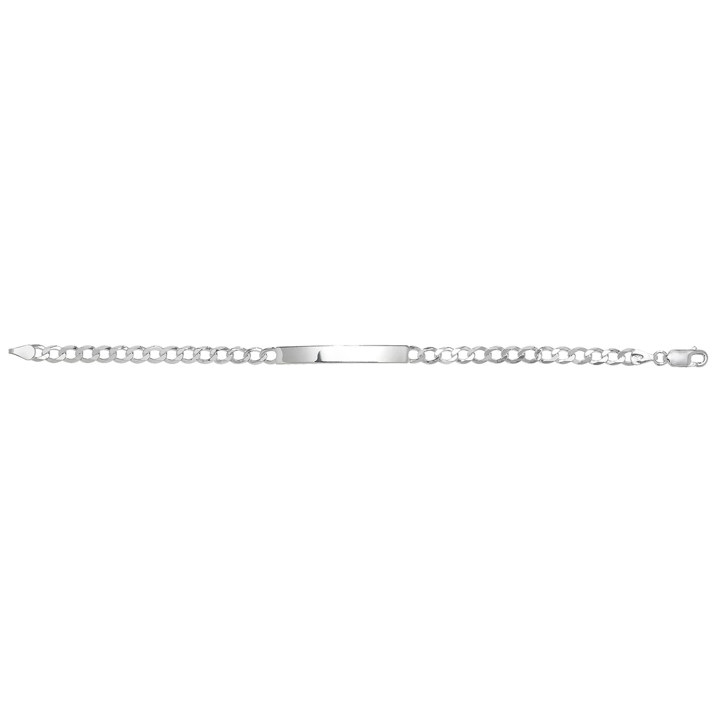 SILVER MENS' CURB ID BRACELET