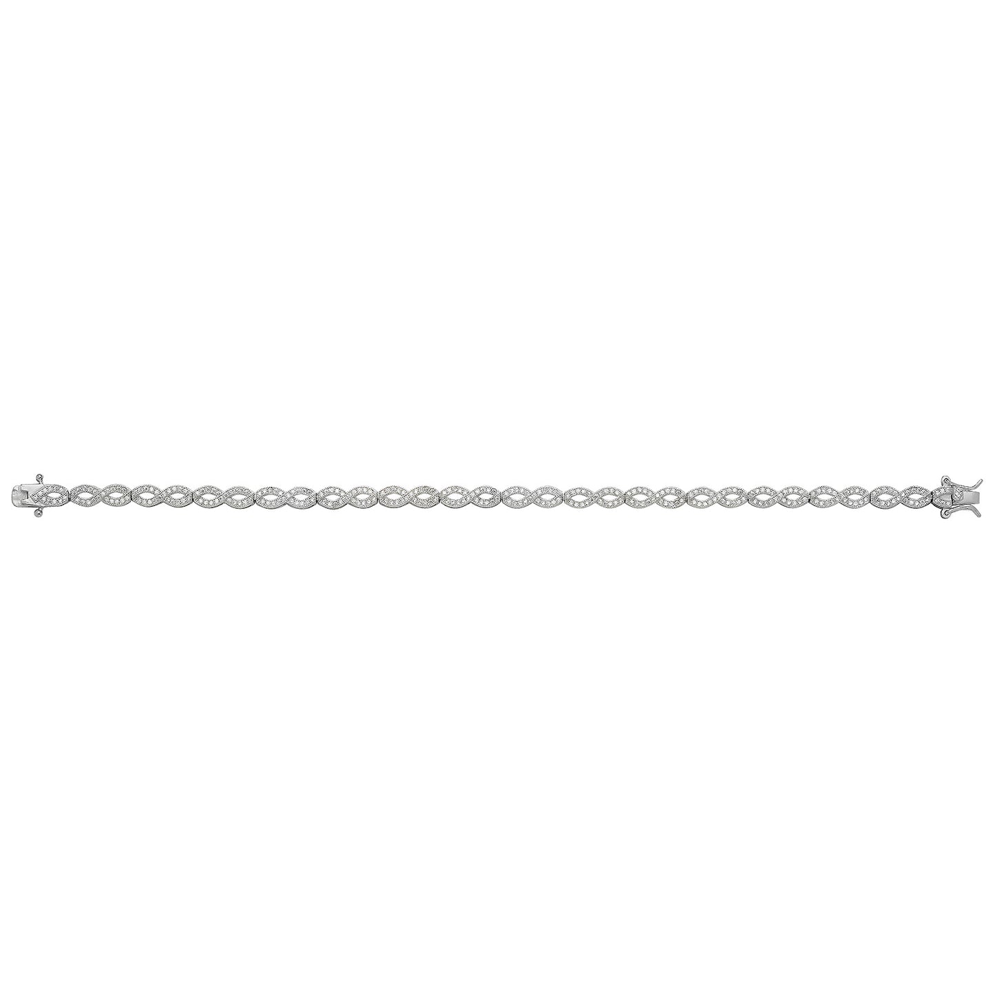 SILVER LADIES' CZ BRACELET