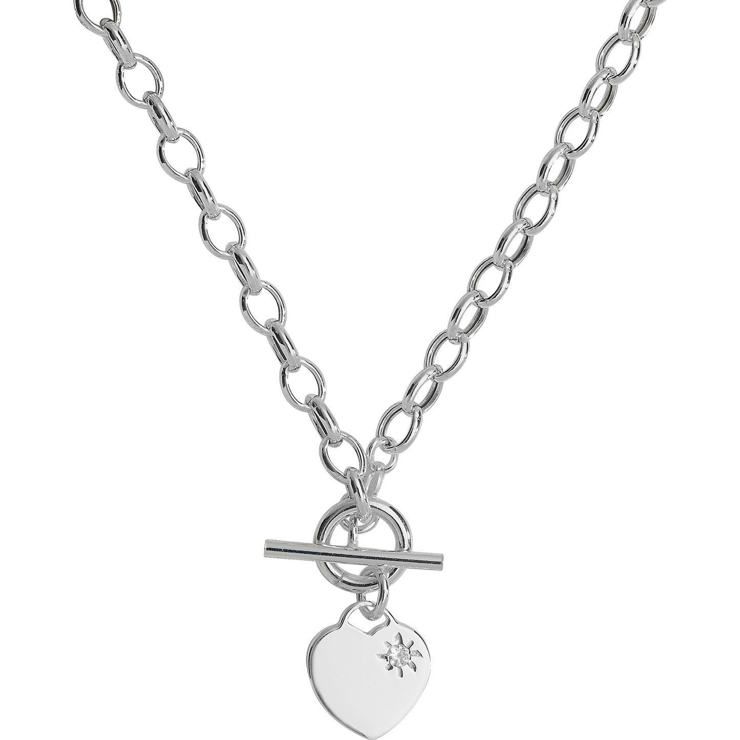 SILVER LADIES' T-BAR NECKLET