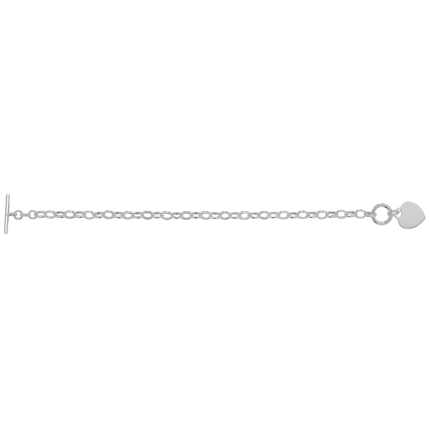 SILVER LADIES' T-BAR BRACELET