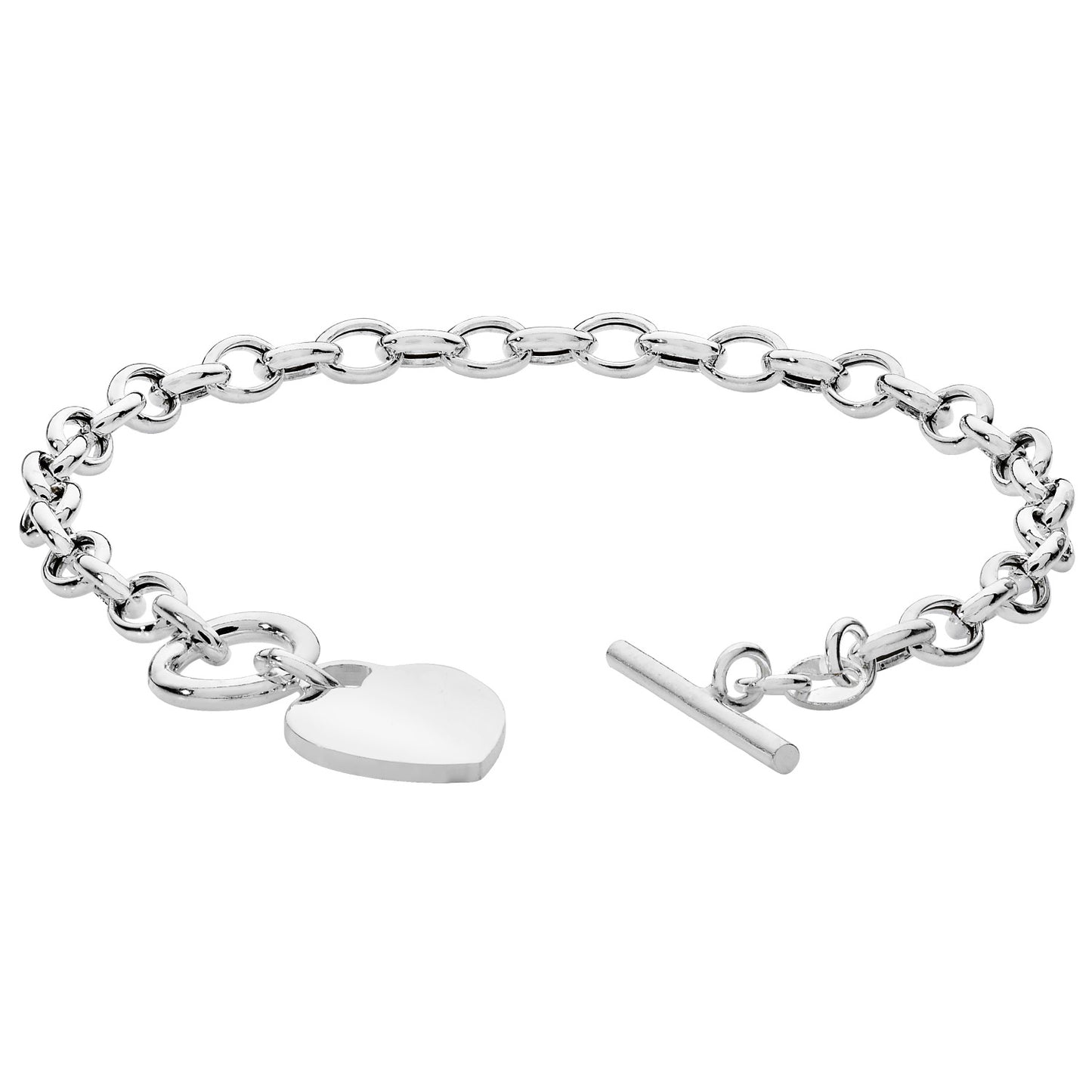 SILVER LADIES' T-BAR BRACELET