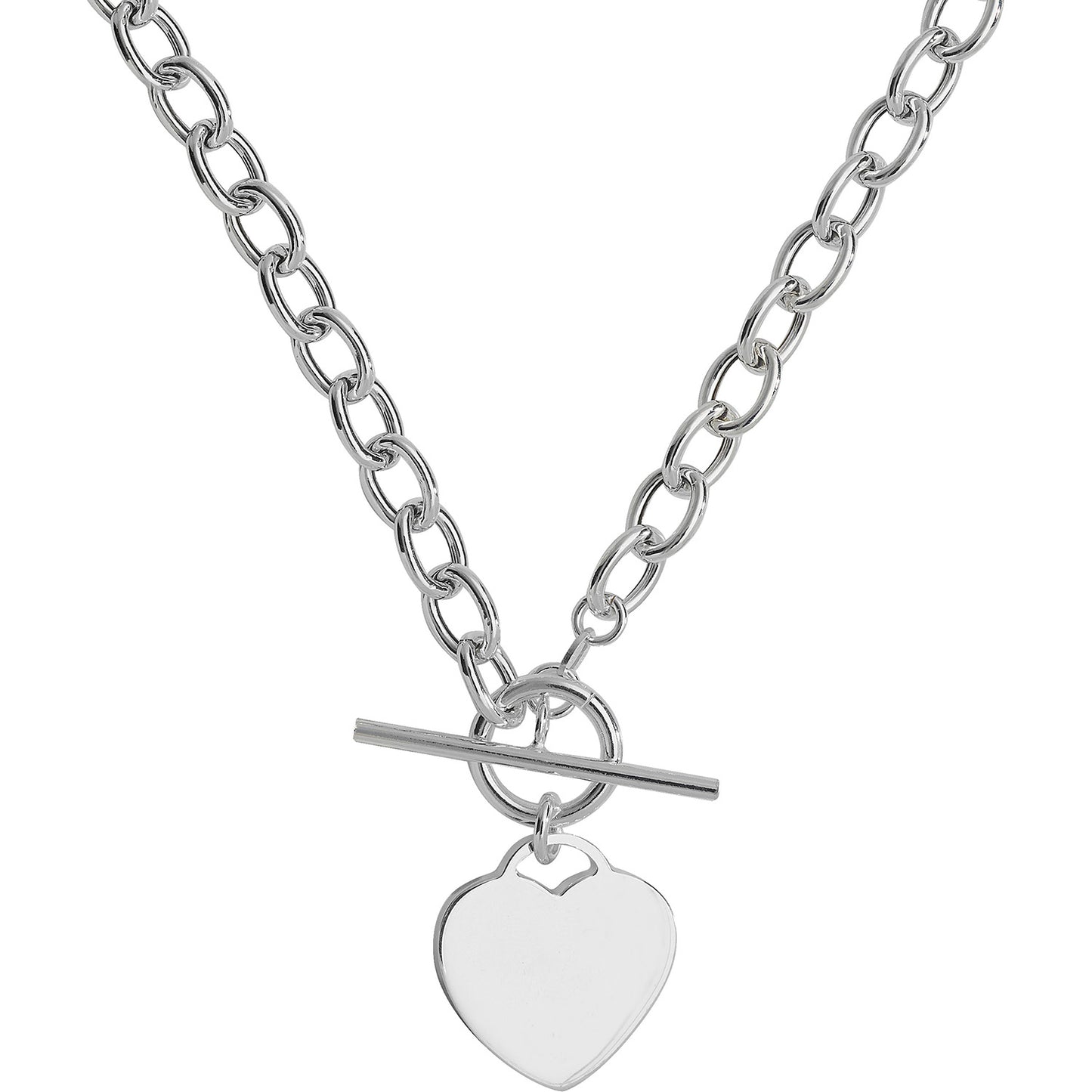 SILVER LADIES' T-BAR NECKLET