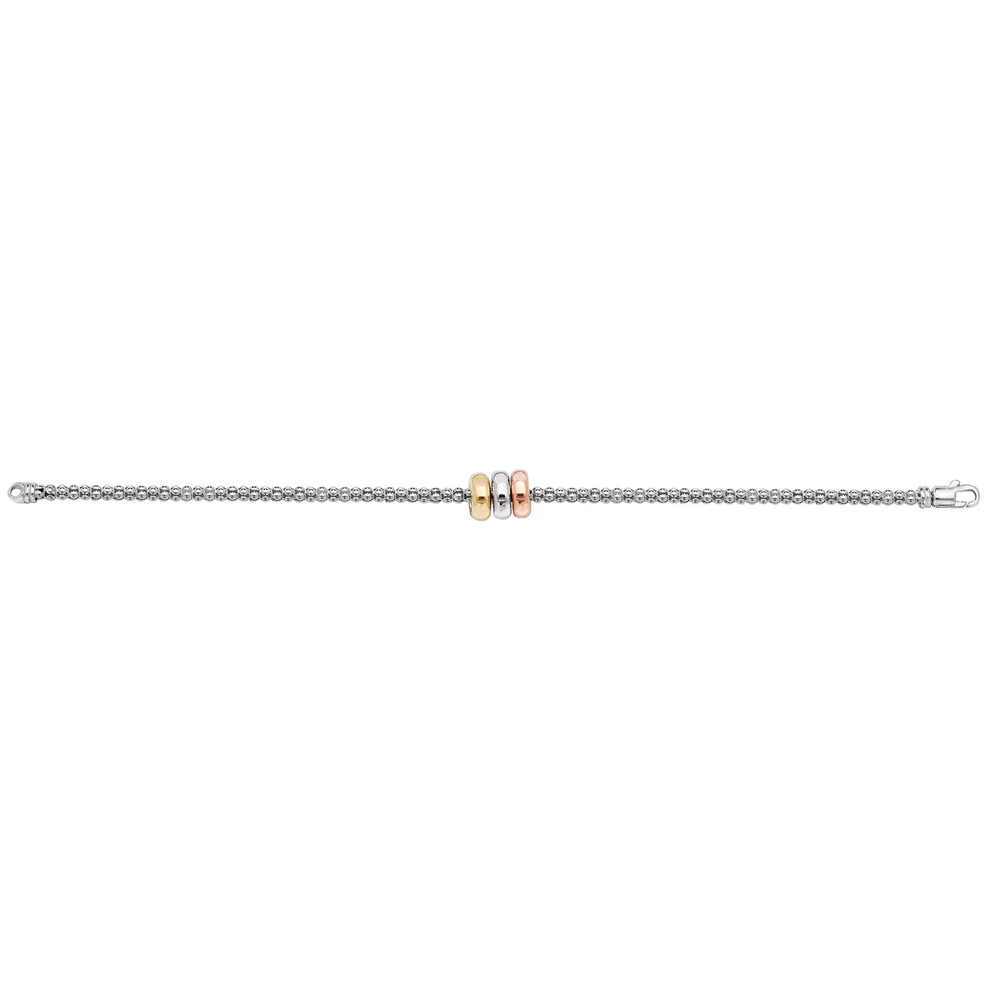 SILVER LADIES' RH PLATED MESH & GOLD PLTD RINGS BRACELET