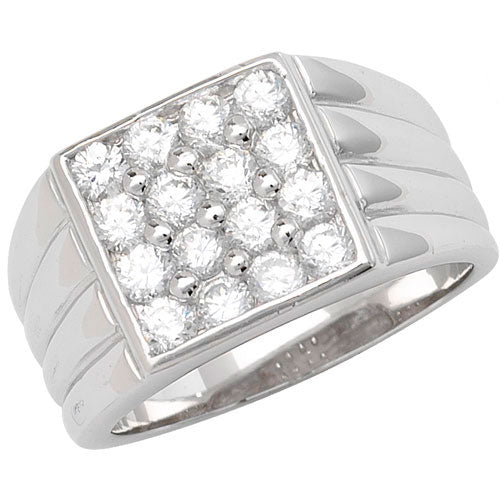 SILVER MEN'S CZ RING