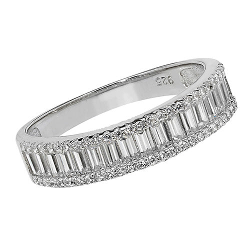 SILVER LADIES CZ RING