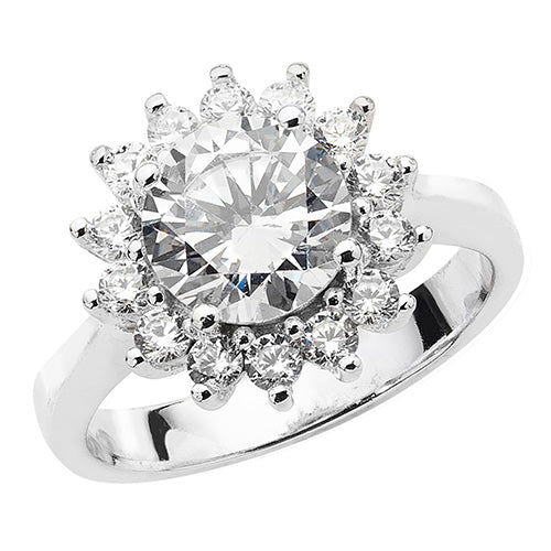 SILVER LADIES' CZ RING