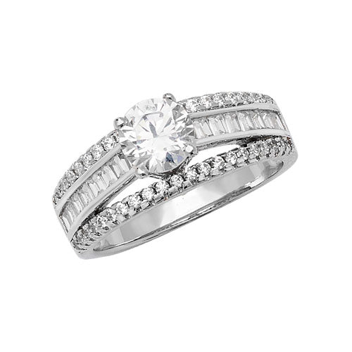 SILVER LADIES' CZ RING