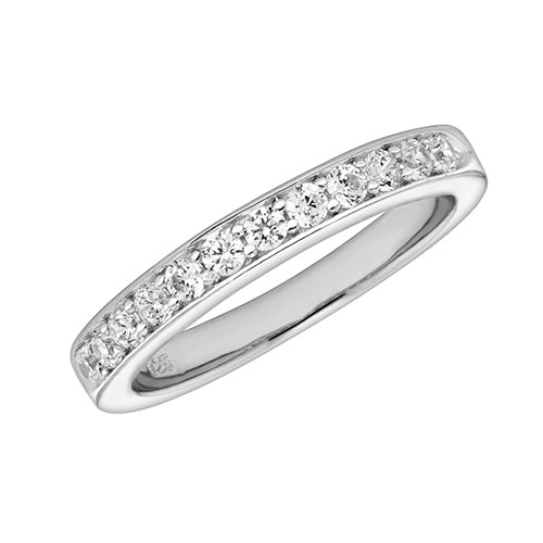 SILVER LADIES CZ RING