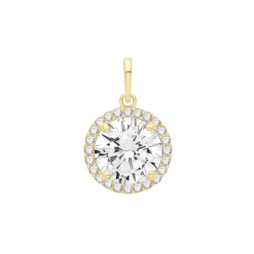 9CT YEL GOLD LADIES' CZ PENDANT