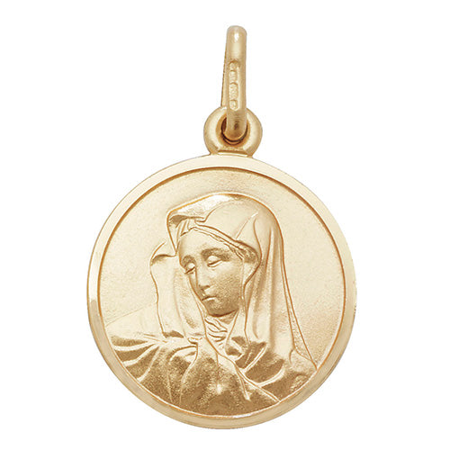 9CT YEL GOLD ROUND VIRGIN MARY PENDANT