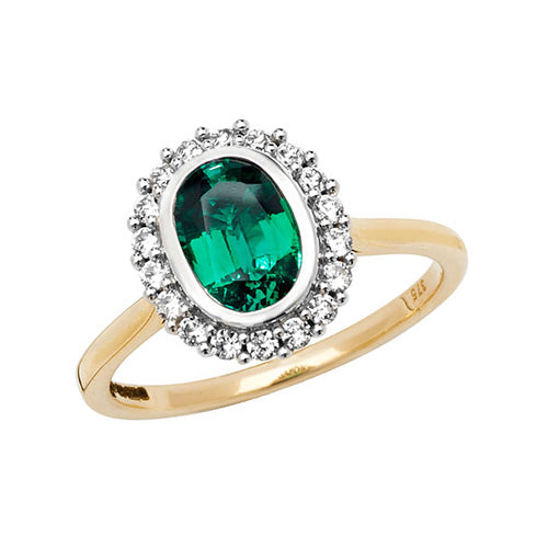 9CT YEL GOLD LADIES' RH PLATED RING