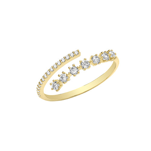 9CT YEL GOLD CZ WRAP RING