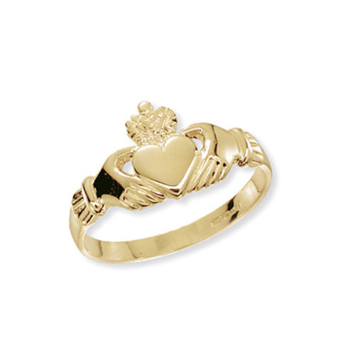 9CT YEL GOLD LADIES' CLADDAGH RING