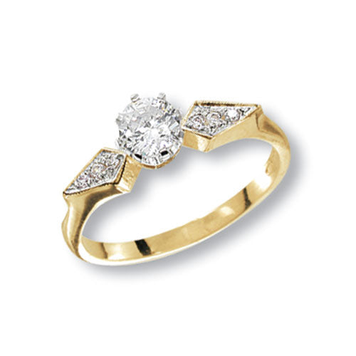 9CT YEL GOLD LADIES' CZ RING