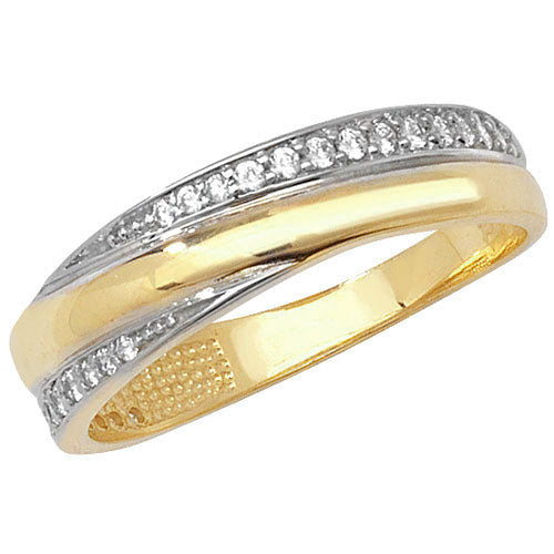 9CT YEL GOLD LADIES' CZ RING