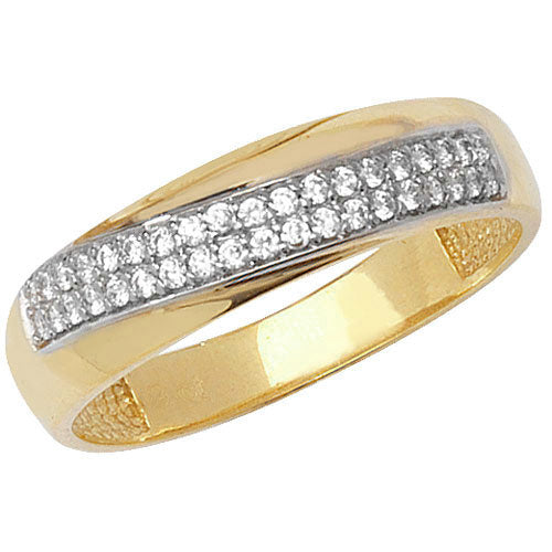 9CT YEL GOLD LADIES' CZ RING