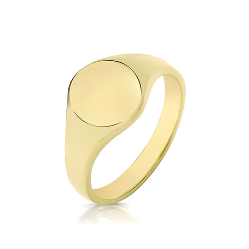9CT YEL GOLD 10X8MM MEDIUM WEIGHT OVAL SIGNET RING