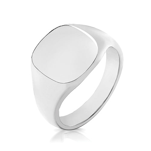 SILVER MEN'S OVAL BLACK ONYX PLAIN SIDES SIGNET RING