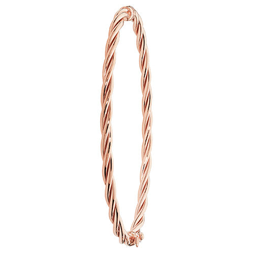 9CT ROSE GOLD LADIES' HINGED BANGLE