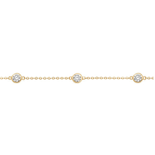 9CT GOLD LADIES' 7+¼ IN CZ BRACELET