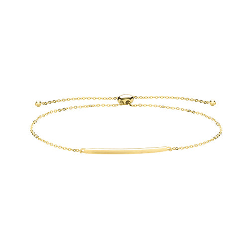 9CT YEL GOLD BAR PULL STYLE BRACELET