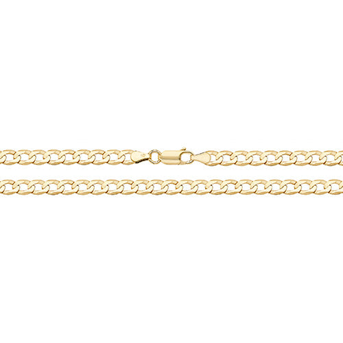 9CT YEL GOLD FLT CURB BVLD CHAIN