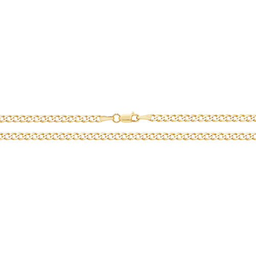 9CT YEL GOLD FLT CURB BVLD CHAIN