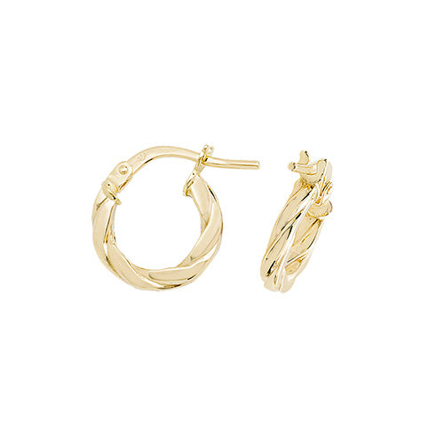 9CT YEL GOLD 08MM HOOP EARRINGS