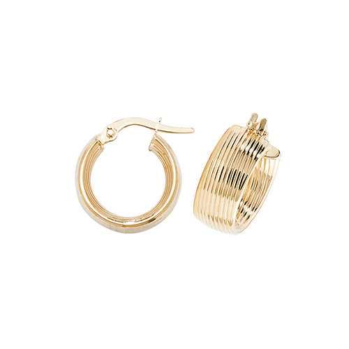 9CT YEL GOLD 10MM HOOP EARRINGS