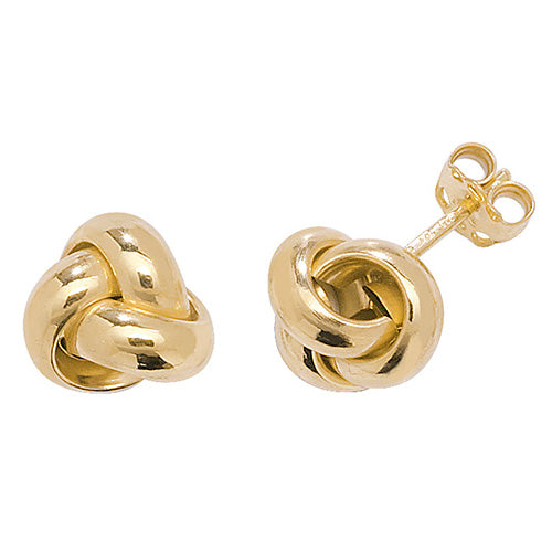 9CT YEL GOLD KNOT STUD EARRINGS