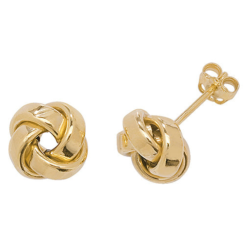9CT YEL GOLD KNOT STUD EARRINGS