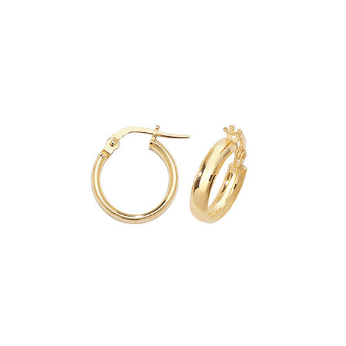 9CT YEL GOLD 08MM HOOP EARRINGS