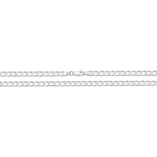 SILVER FLAT OPEN CURB CHAIN