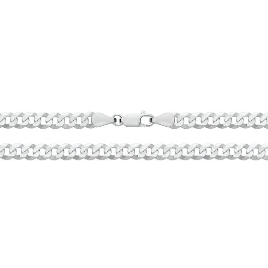 SILVER FLAT BEVELLED CURB CHAIN