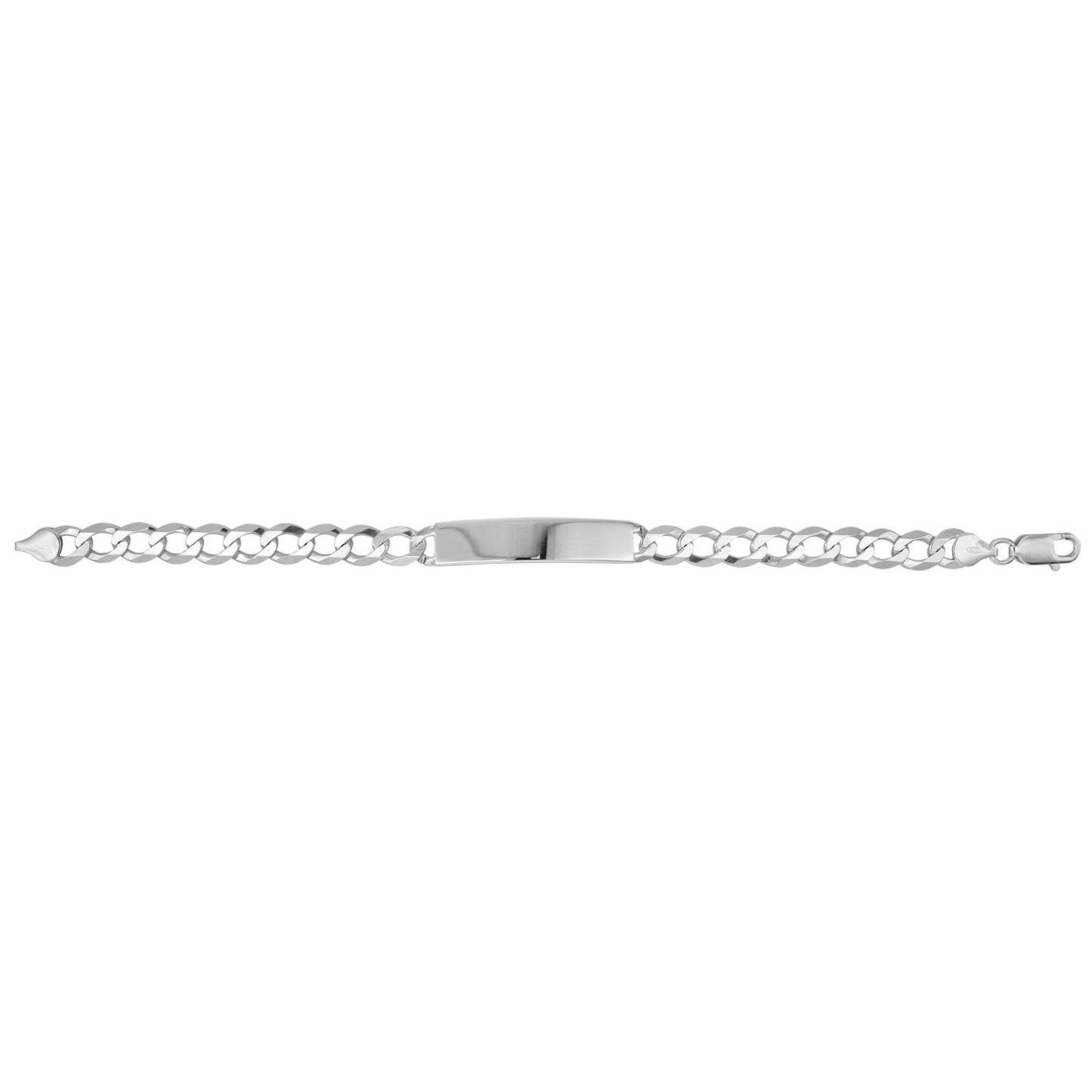 SILVER MENS' FLAT OPEN CURB ID BRACELET