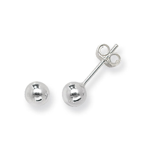 SILVER 5MM BALL STUD EARRINGS