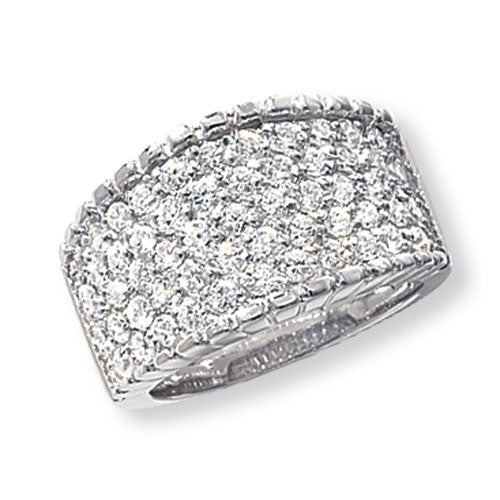 SILVER LADIES' CZ RING