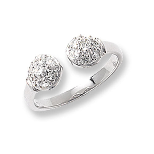 SILVER LADIES' CZ RING