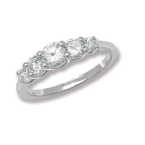 SILVER LADIES' CZ RING