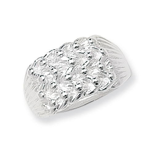 SILVER MEN'S 4 ROW KEEPER RING