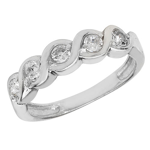 SILVER LADIES' CZ RING