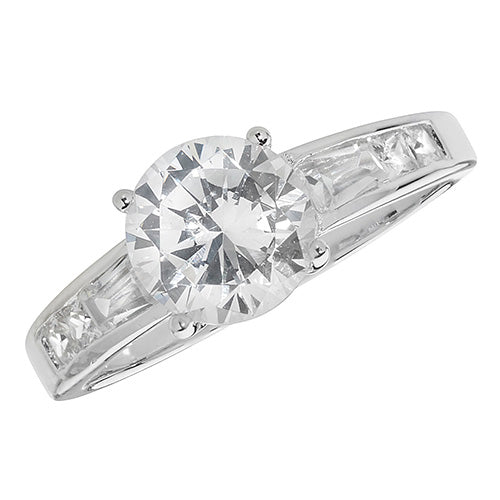 SILVER LADIES' CZ RING